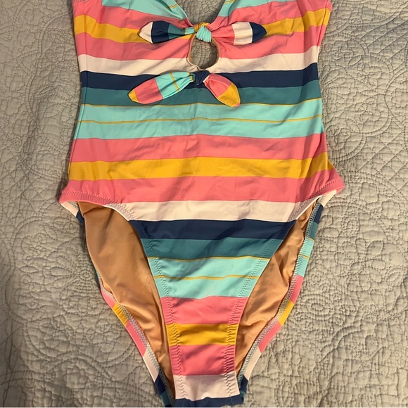 J Crew Swimsuit for women. Striped pastel colors. - Picture 2 of 3